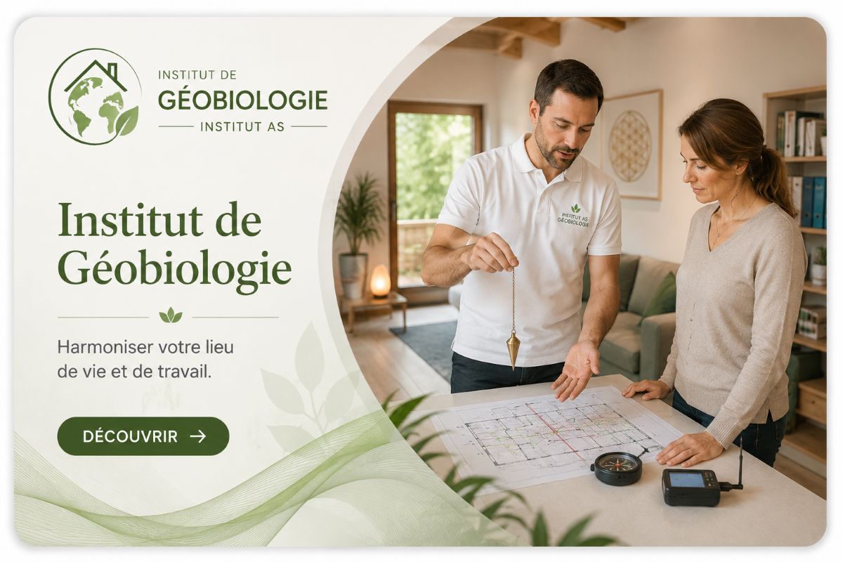 Institut de Géobiologie – Harmoniser votre lieu de vie et de travail Illustration représentant une étude géobiologique réalisée à l'Institut de Géobiologie AS afin d'harmoniser un lieu de vie ou un espace de travail.